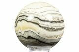 Polished Banded Yavapai Travertine Sphere - Arizona #311710-1